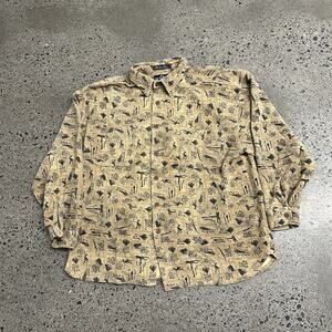 Vintage Rift Valley Adventure Knitwear Flannel Fishing Lure Shirt Mens L